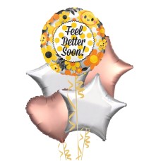 Feel Better Soon Flower and Sun Themed Balloon Bouquet